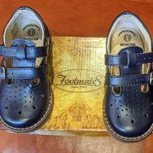 Footmates Navy Leather Toddler girl shoes